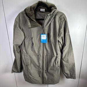 NWT Columbia Lillian Ridge Shell Waterproof Hooded Jacket Womens L Green Outdoor